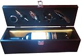 Wine Gift Boxed Set ~ Wood wine box with wine accessories incorporated, 7 piece gift set ~ French import