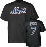 Jose Reyes Black Majestic Name and Number New York Mets T-Shirt
