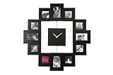 Present Time Photoframe clock Family Time black