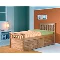 SINGLE CAPTAINS BED WITH CUPBOARD AND 4 DRAWERS PLUS MATTRESS FROM CENTURION PINE