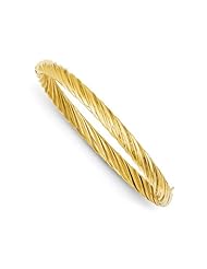 Swirl Hinged Bangle Bracelet in 14K Yellow Gold