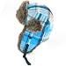 Nwt Plaid Faux Fur Pilot Trapper Trooper Hat Turq Blue