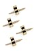 Solid 14K Gold and Onyx Stud Set (4)