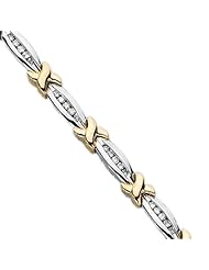 Diamond Link Bracelet in 10K Two Tone Gold (1/2 cttw)