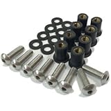 Replacement Windscreen Hardware 24 Piece Kit - M5 Bolts, M5 Well Nuts, & Washers