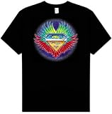 Superman DON'T STOP BELIEVING Adult Black Superhero T-shirt Tee Shirt