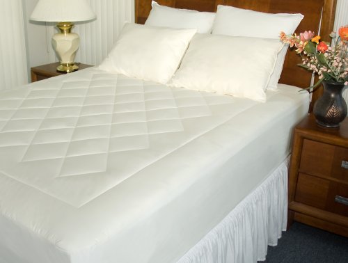 Newpoint Organic Cotton Queen Mattress Pad with Organic Cotton Fiber Fill