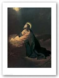 Christ in the Garden of Gethsemane by Heinrich Hofmann 24"x17.5" Art Print Poster