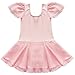 YiZYiF Girls Kids Ballet Dancewear Skating Dress Leotard Skirt Outfit Clothes (2-3, Pink)
