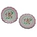 2 Teller mit Blumenmotiv aus Porzellan Keramik Geschirr K�che Miniatur f�r Puppenstube Puppenhaus Ma�stab 1:12
