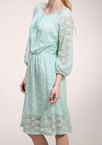 "Summer Garden Party" 70s 80s Semi-Sheer Shell Vintage Style Dress (Small, Metallic Mint Green/Blue)