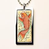 Retro-a-go-go 'KOI FISH' NEW ORIENT TABLET NECKLACE
