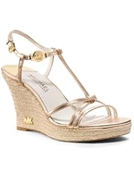 Shoes: Michael Kors Kami T-strap Platform Wedges Pale Gold (8.5 M)