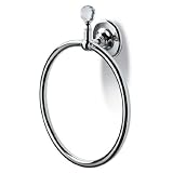 Hafele Voga - Madras Orient Collection Towel Ring, Gold with Swarovski Crystal, 7-11/16''W (195 mm) x 2-3/8''D (60 mm) x 8-7/16''H (215 mm), Shown in Chrome
