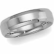 14K White Gold Comfort Fit Beveled Edge Wedding Band For Men and Women - Size 12