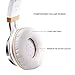 BienSound HW50 Stereo Folding Headsets Strong Low Bass Headphones with Microphone for iPhone, All Android Smartphones, PC, Laptop, Mp3/mp4, Tablet MacBook Earphones (White/Gold)