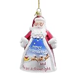 Kurt Adler 4-1/4-Inch Noble Gems Glass Santa Scene Ornament, 