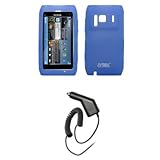 EMPIRE Blue Silicone Skin Case Cover + Car Charger (CLA) for Nokia N8