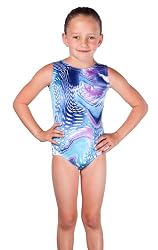 Leotard Velvet Swirl Design in Pink or Blue