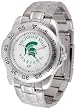 Michigan State Spartans Suntime Mens Sports Watch w/ Steel Band - NCAA College Athletics