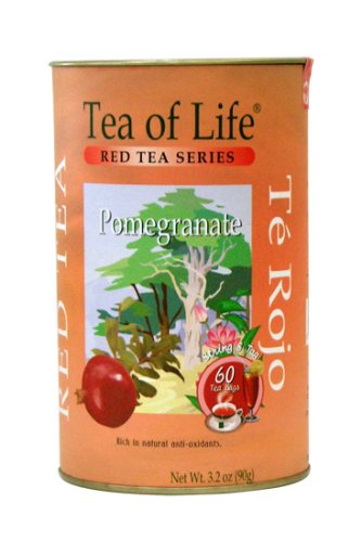 Tea Of Life Red Tea Series, Pomegranate, 60-Count, 3.2-Ounce Can (Pack of 6) by Tea Of Life