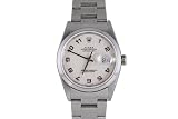 Rolex Mens Stainless Steel Datejust With Rare Ivory Jubilee Dial