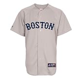 MLB Men's Boston Red Sox John Lackey Road Gray Short Sleeve 6 Button Synthetic Replica Baseball Jersey Spring 2012  (Road Gray, Large)