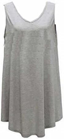 YZXH Womens Comfy Leeveless Hankerchief Hemline Tunic Tee gray XL