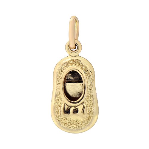 14k Yellow Gold, Baby Shoe Pendant Charm 9mm Wide