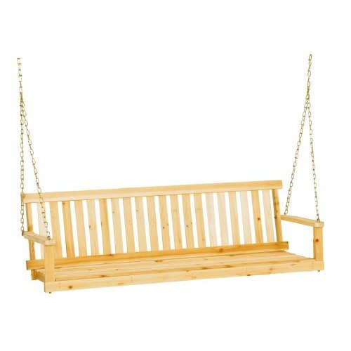 Jack Post Jennings Traditional 5-Foot Swing Seat in Unfinished Solid Fir with Hang Chain