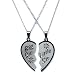 Big Sis & Lil Sis Heart Necklaces and two chains. Two Heart Heart Style jewelry Pendants (with FREE Velvet Pouch)-Best Seller Necklace