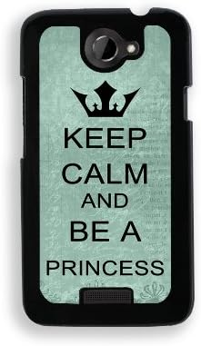 Keep Calm And Be A Princess - Teal Floral - Protective Designer BLACK Case - Fits HTC One X / One X+