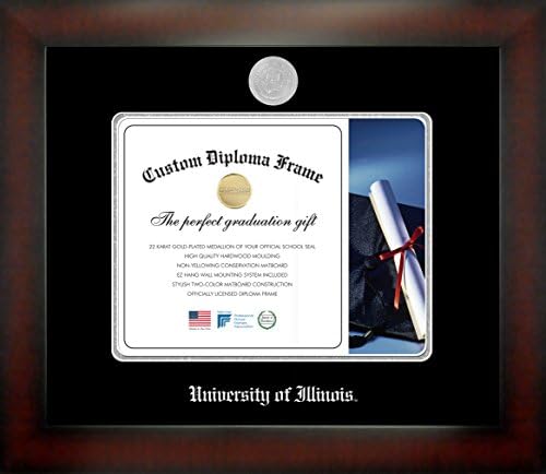 University of Illinois TM 8½ x 11 Mahogany Finish Infinity Diploma Frame by Celebration Frames