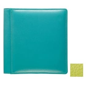 RODEO LIME-GREEN pebble grain leather medium scrapbook #162 style album by Raika -