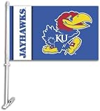 NCAA Kansas Jayhawks Car Flag with Free Wall Brackett