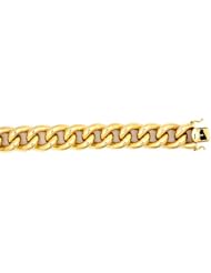 CleverEves 14Kt Yellow Gold Hollow Curb 20mm Bracelet