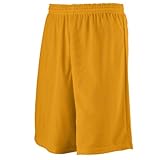 IMAGE OF Augusta Sportswear Youth Longer Length Mini Mesh League Short, Gold, Small