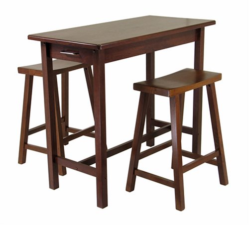 Kitchen Island Table with -2- Drawers and -2- Stools Antique Walnut Finish Table Dimensions H 33.27 X W 39.37 X D 19.69 Kitchen Island Table with -2- Drawers and -2- Stools Antique Walnut Finish Table Dimensions H 33.27 X W 39.37 X D 19.69