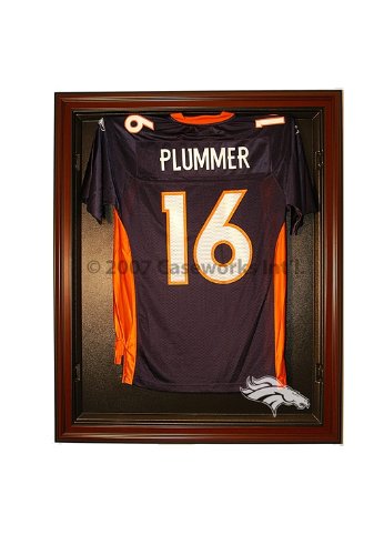 Denver Broncos Football Jersey Display Case with Removable Face and Black Finish Frame