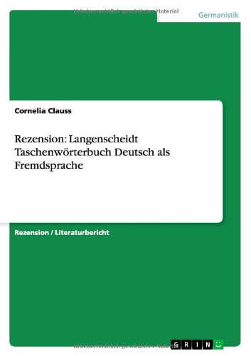 Rezension: Langenscheidt Taschenwörterbuch Deutsch als Fremdsprache (German Edition)