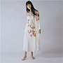 Pure Silk Nightgown Robe Set -- Royal Peacocks -- 100% Silk, Hand Painted Art
