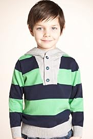 Pure Cotton Striped Hooded Jumper