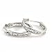 Sterling Silver Hoop Earrings with Clear CZ - Size: 4mm x 17mm