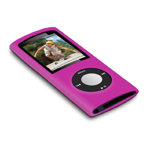 e-motion LoveMyTime Silikonh&uuml;lle f&uuml;r Apple iPod nano 5G inkl. Schutzfolie pink