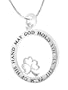 Sterling Silver "May God Hold You In The Palm Of His Hand" Clover Pendant, 18"