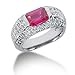2.6 Ct Diamond Ruby Ring Engagement Emerald cut