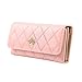 Jastore Elegant Lady Women Clutch Crown Wallet Long Purse Leather Wallet (Pink)