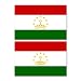 Glossy vinyl sticker pack: FLAG TAJIKISTAN REPUBLIC CUMHURIYI TOCIKISTON COUNTRY (2 stickers, 15x10cm / 5.9x3.9in)