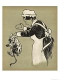 Muddy White Puppy is Punished for Spreading Dirt All Over the Nice Clean Bed Art Styles Giclee Poster Print by Cecil Aldin, 18x24