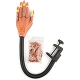 YCCTEAM Flexible Nail Trainer Practice Hand with 100 pcs Nail Tips (Hand + 100 pcs Nail Tips)
